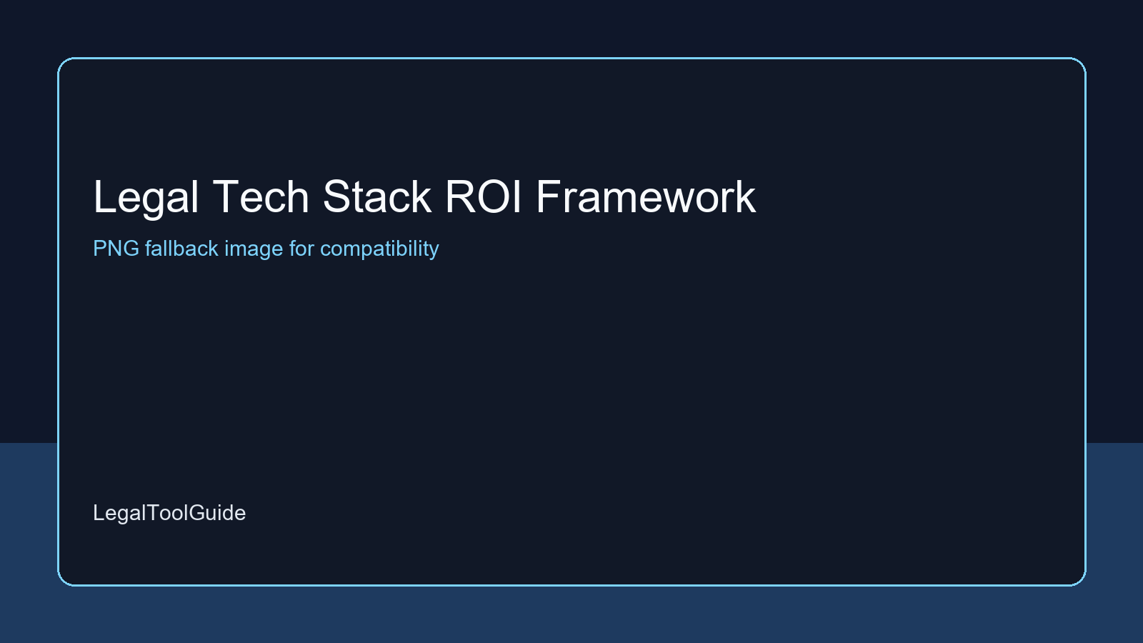 Legal tech stack integration and ROI framework diagram